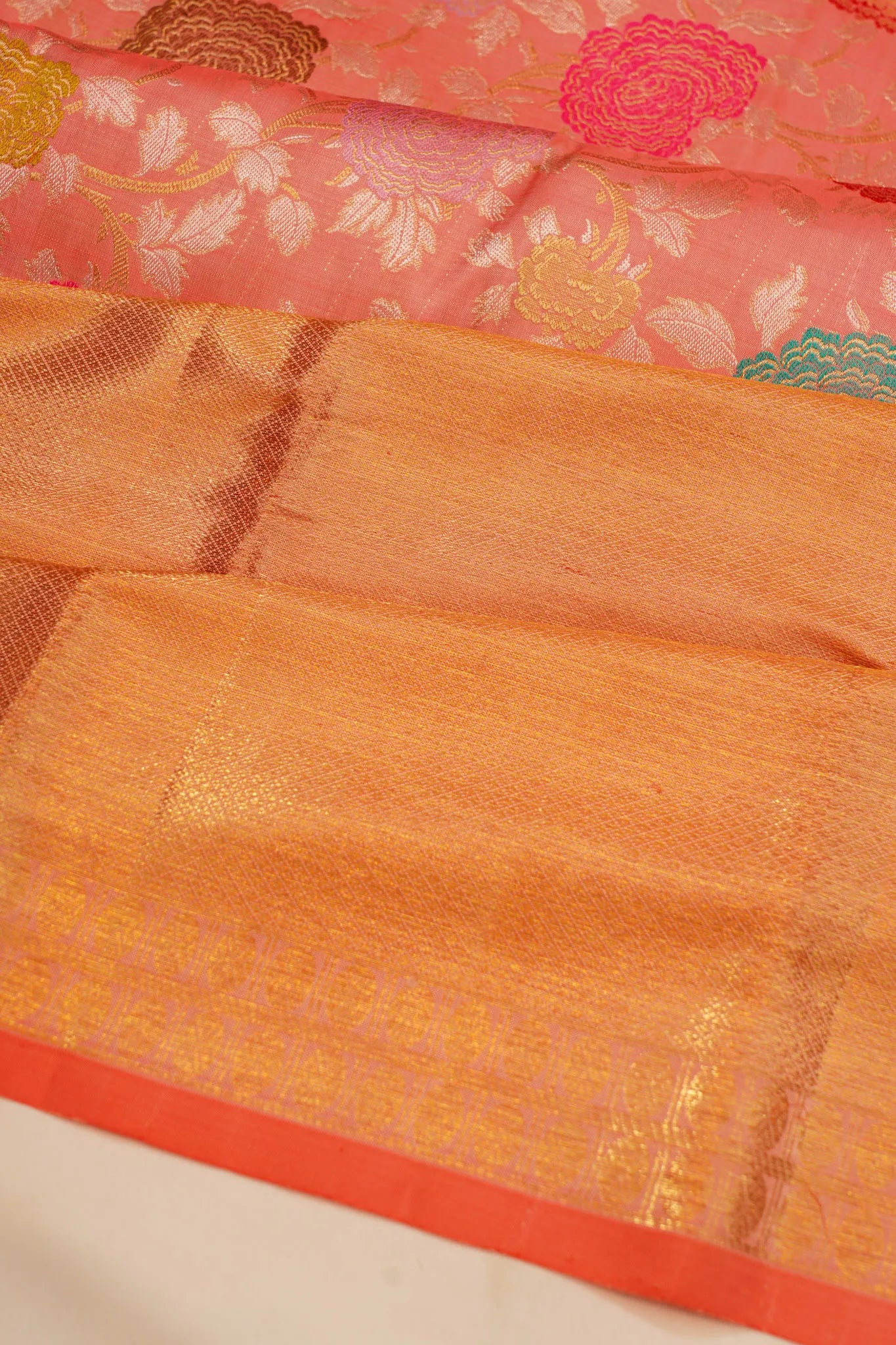 Kanchipuram Silk Meenakari Jaal Baby Pink Saree