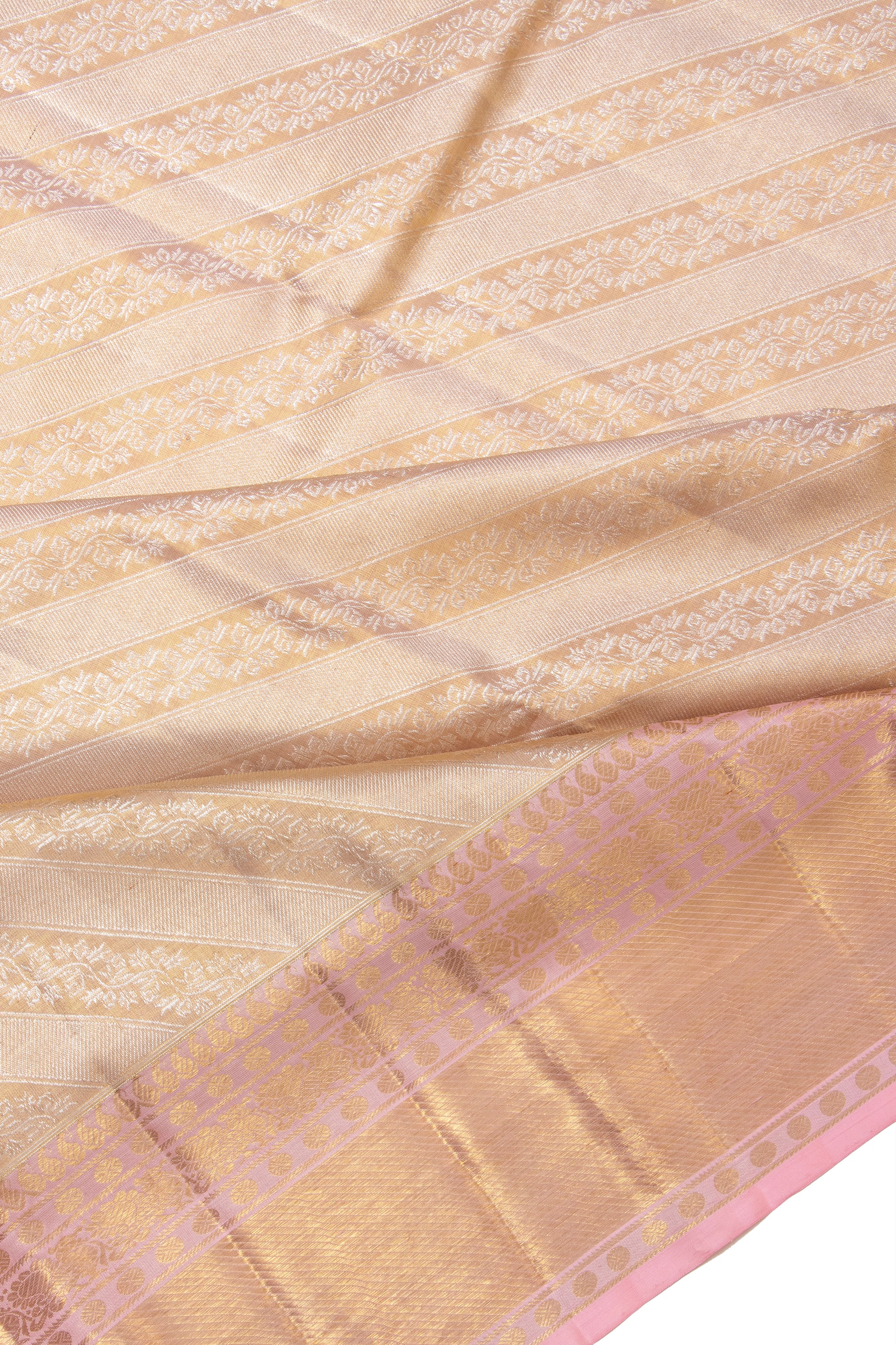 Kanchipuram Silk Tissue Brocade Gold Saree