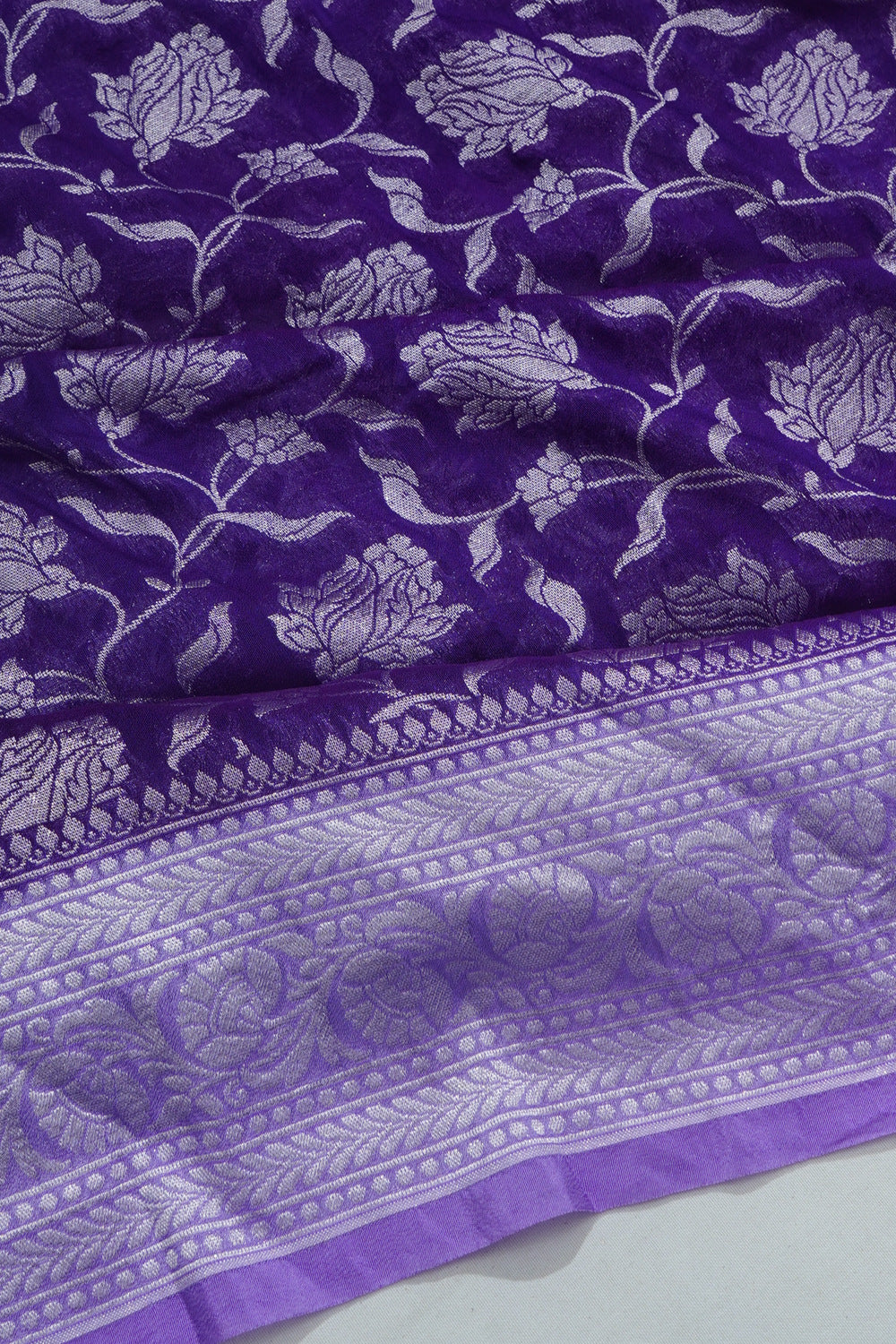 Banarasi Georgette Jaal Violet Saree