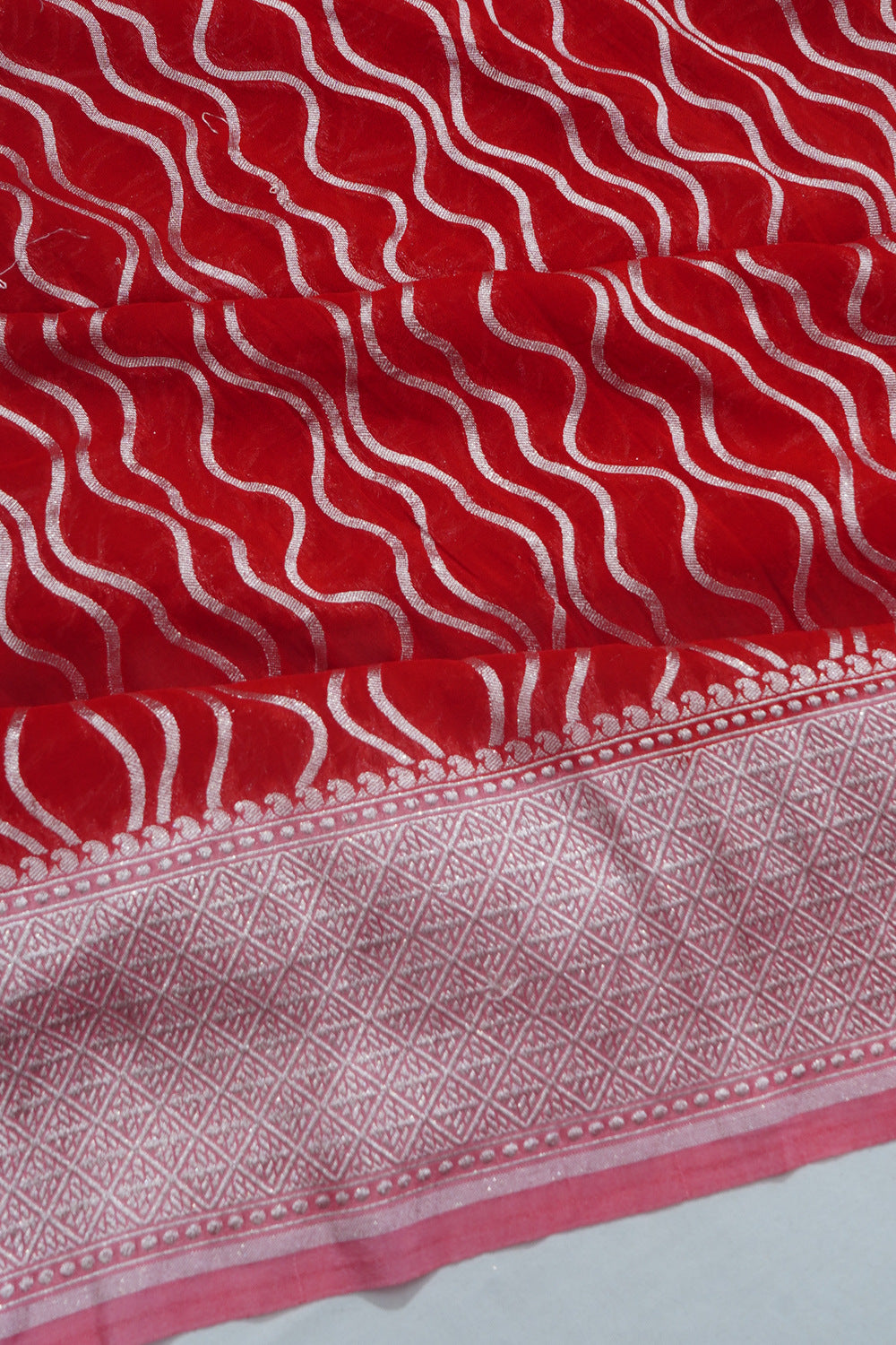 Banarasi Georgette Brocade Red Saree