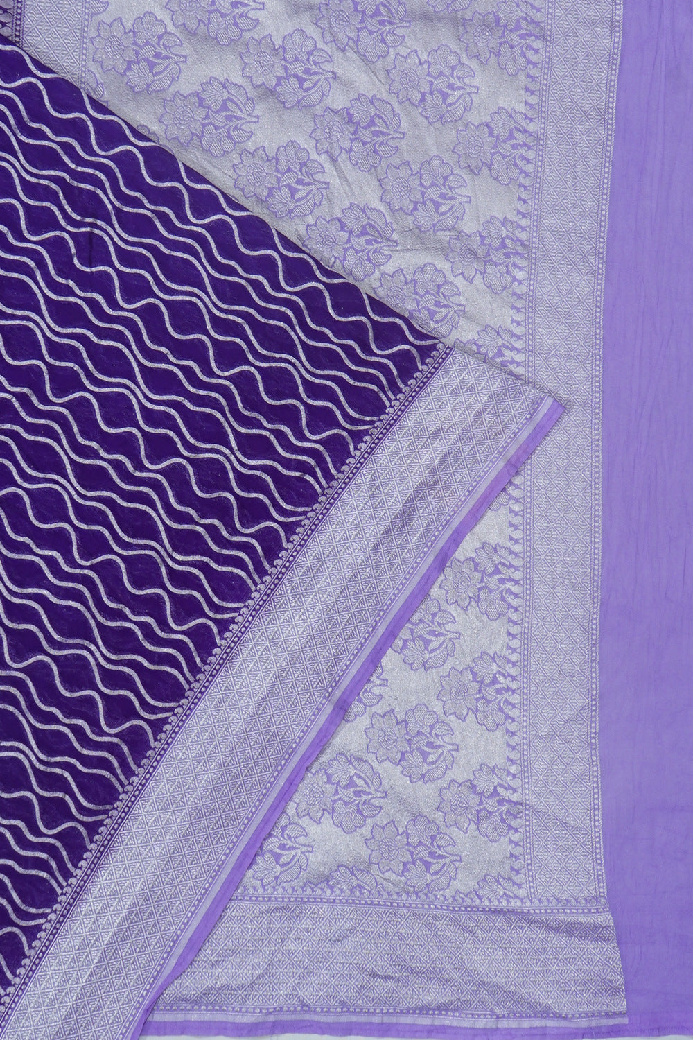 Banarasi Georgette Brocade Violet Saree