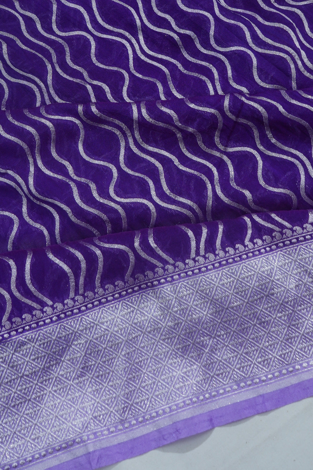 Banarasi Georgette Brocade Violet Saree