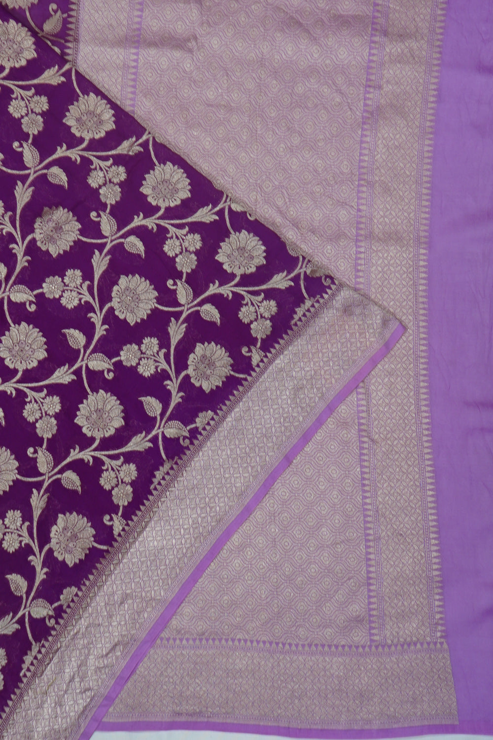 Banarasi Georgette Jaal Purple Saree