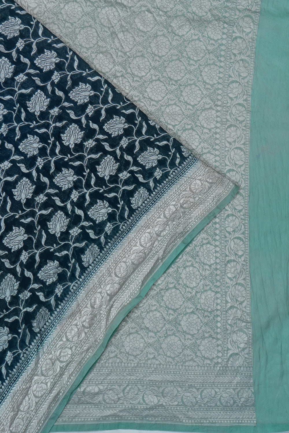 Banarasi Georgette Jaal Green Saree