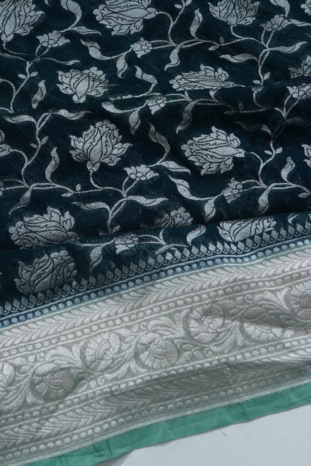 Banarasi Georgette Jaal Green Saree