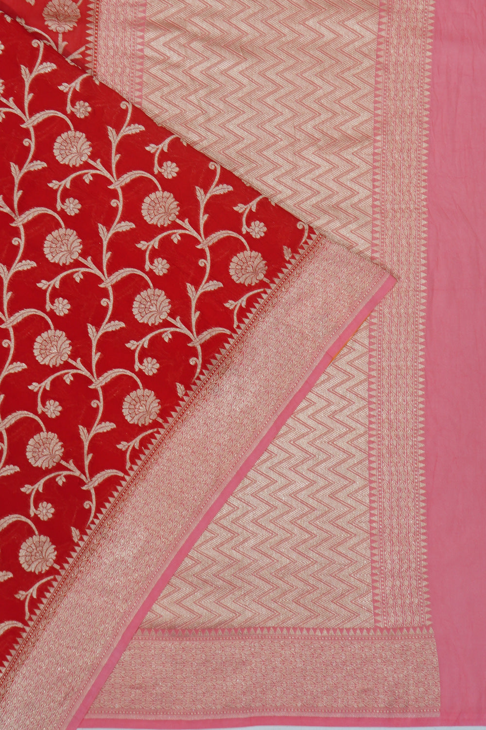 Banarasi Georgette Jaal Red Saree