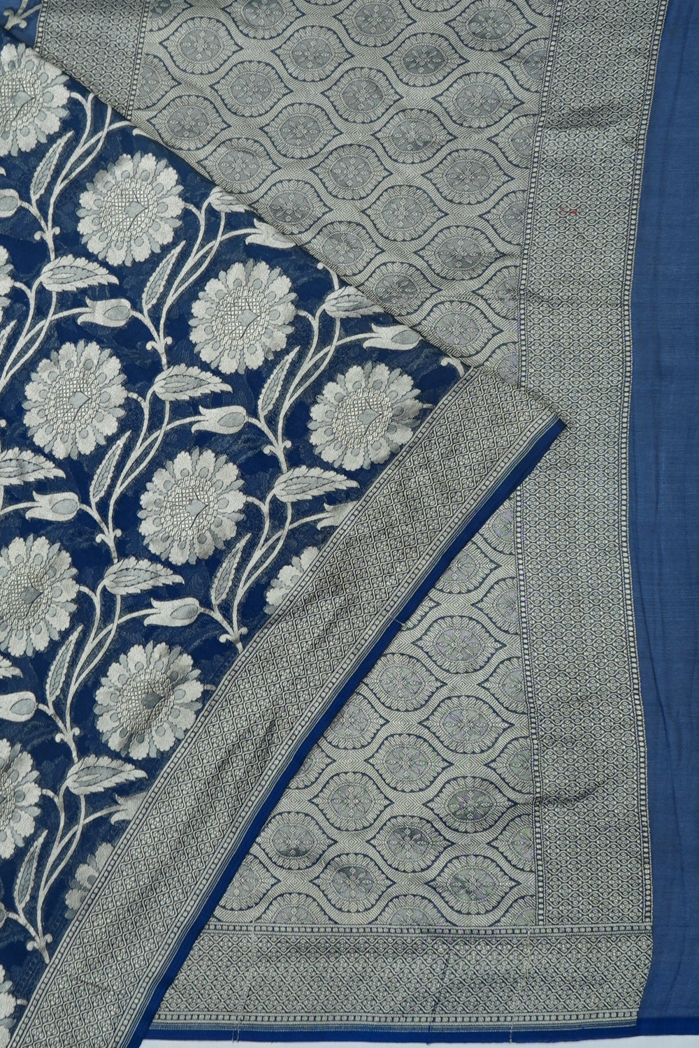 Banarasi Georgette Jaal Dark Blue Saree