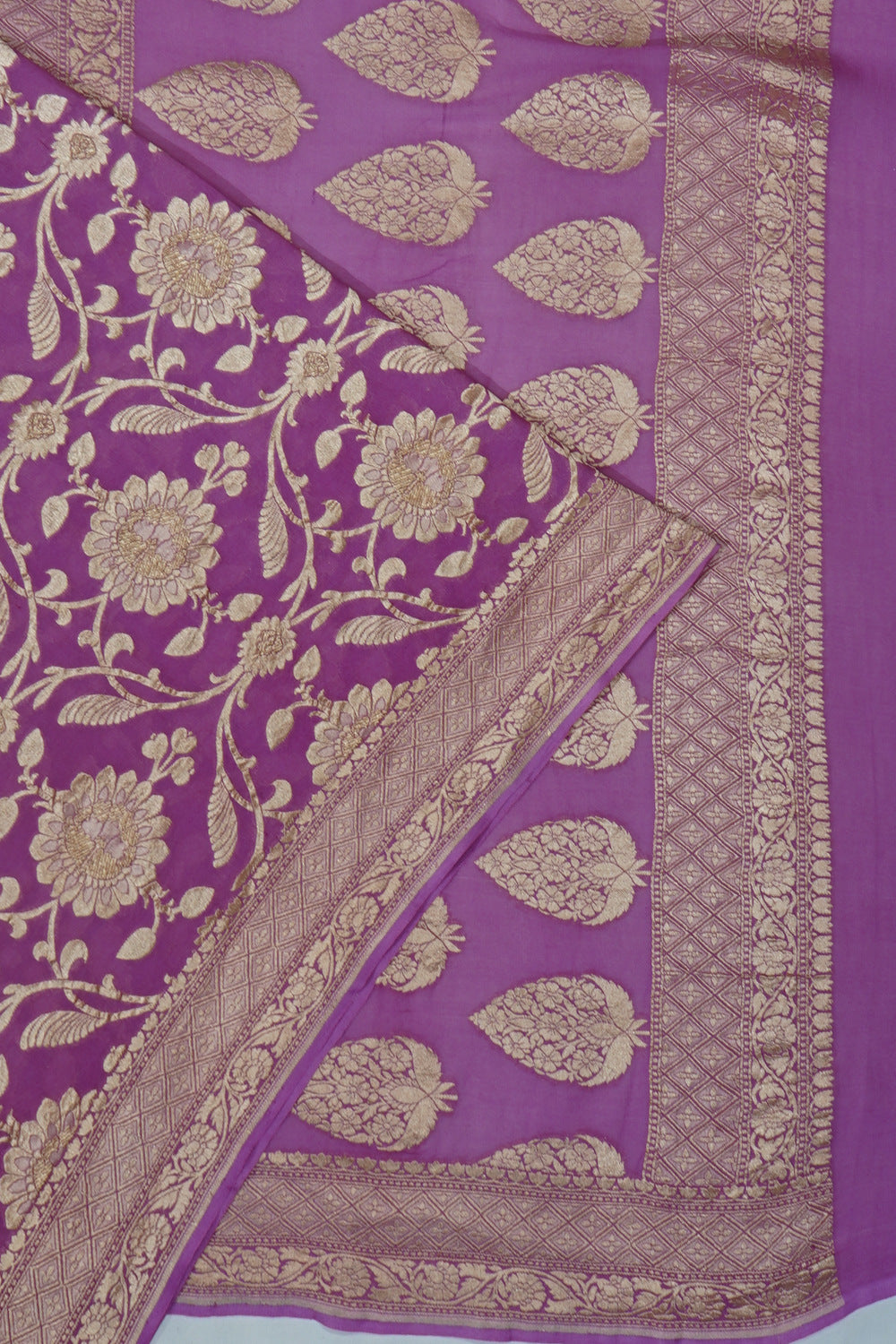 Banarasi Georgette Jaal Lavender Saree