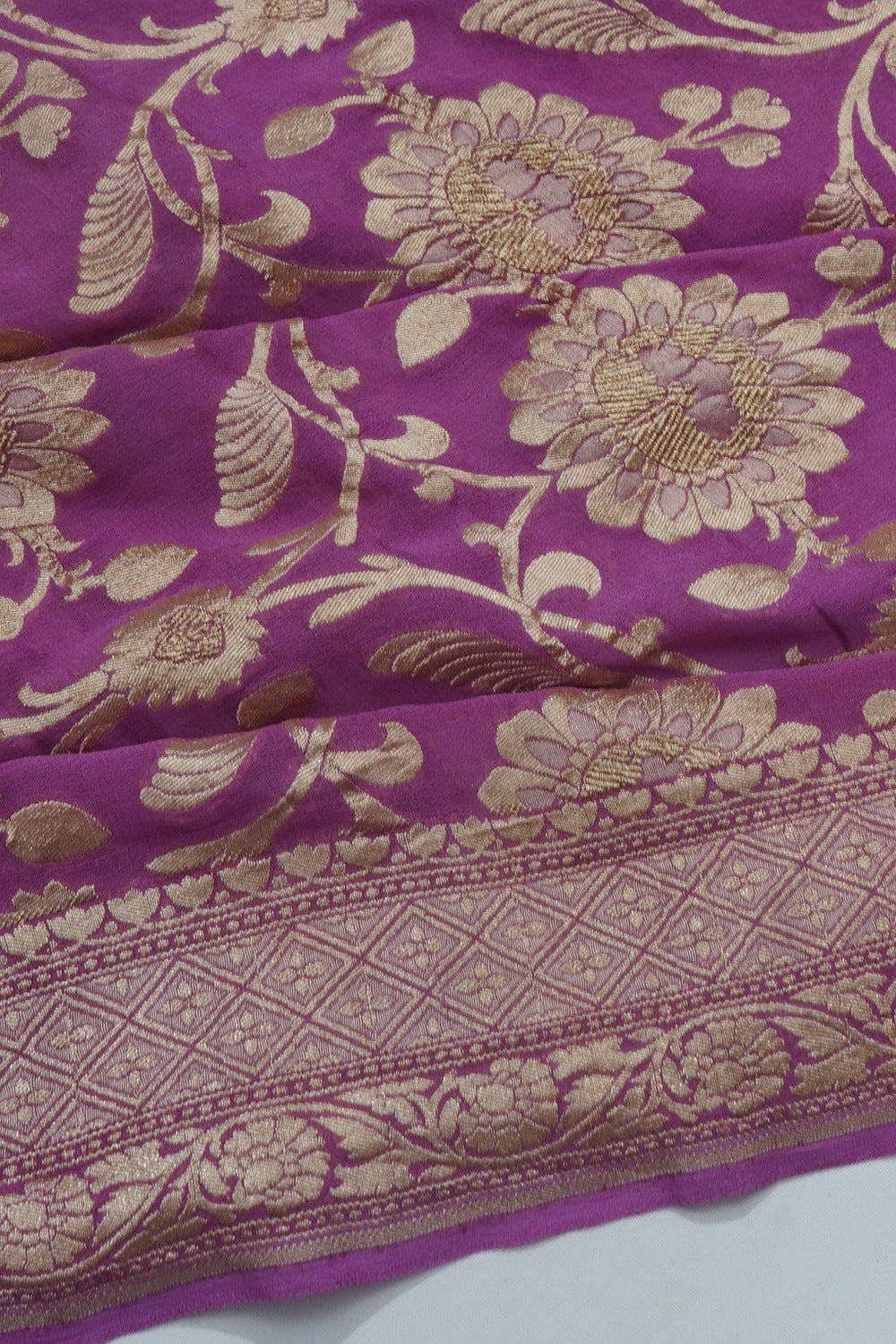 Banarasi Georgette Jaal Lavender Saree