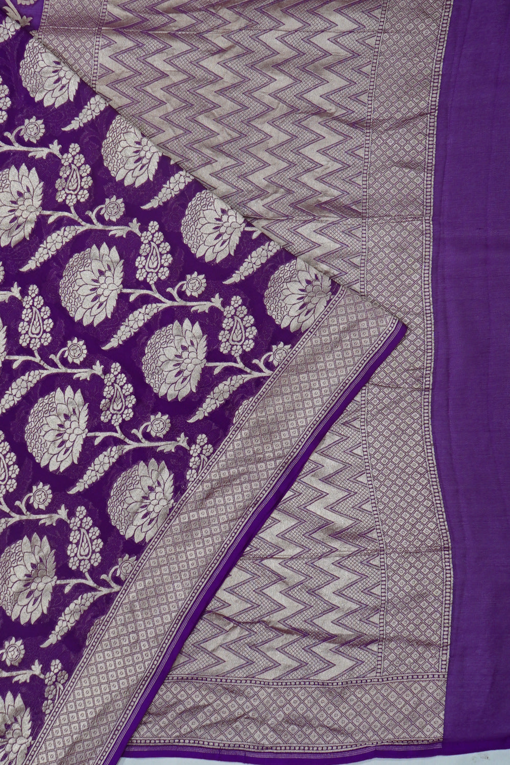 Banarasi Georgette Jaal Violet Saree
