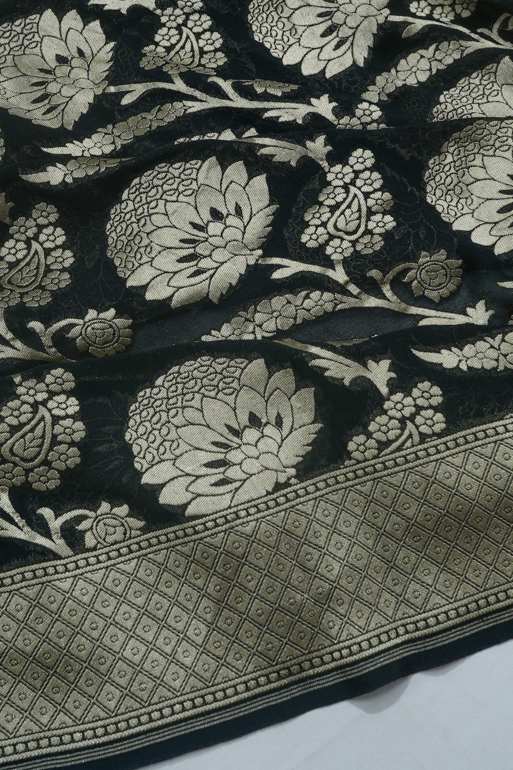 Banarasi Georgette Jaal Black Saree