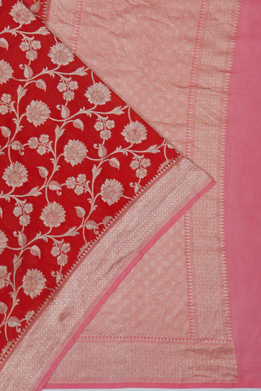 Banarasi Georgette Jaal Red Saree