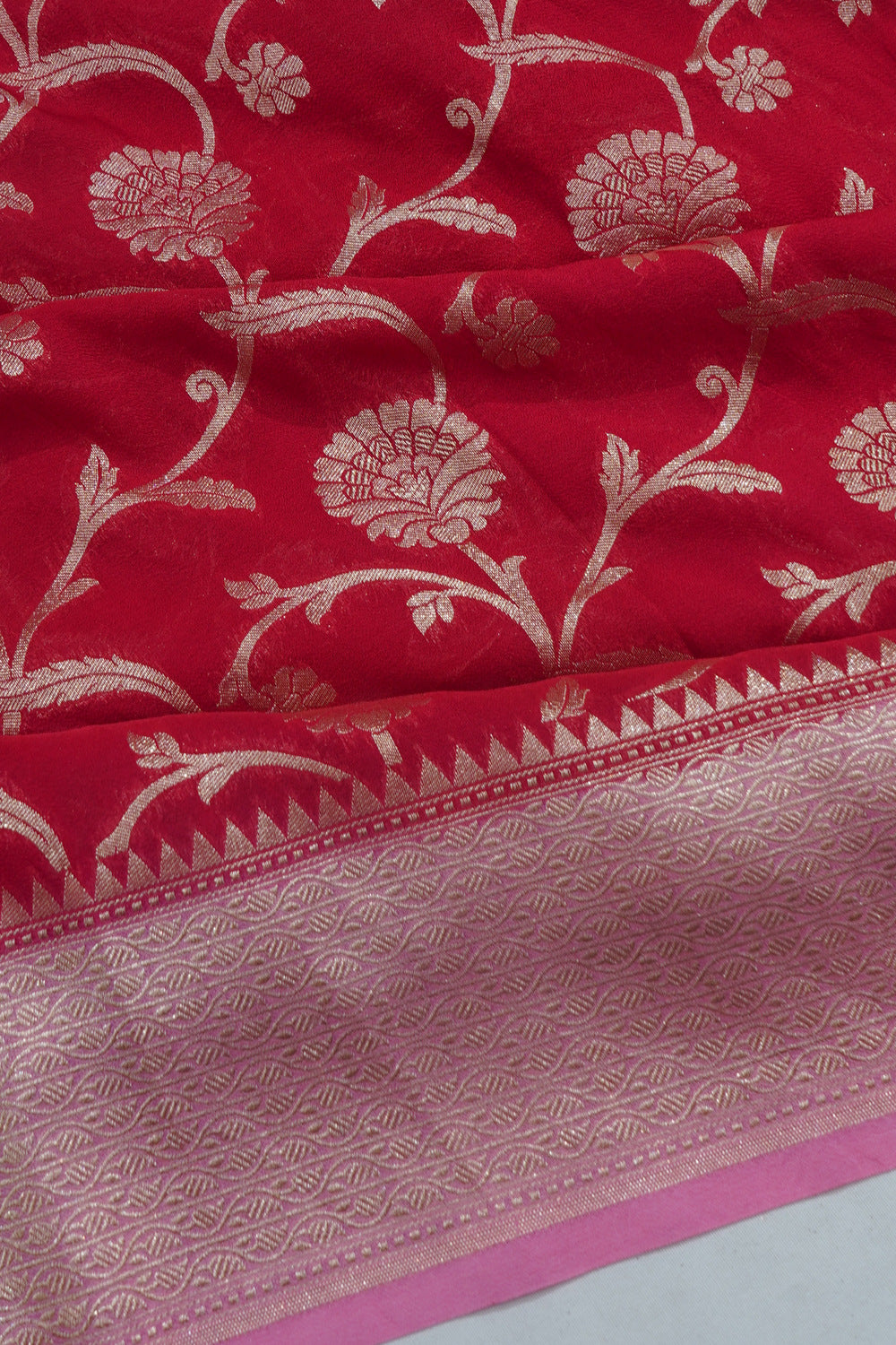 Banarasi Georgette Jaal Pink Saree