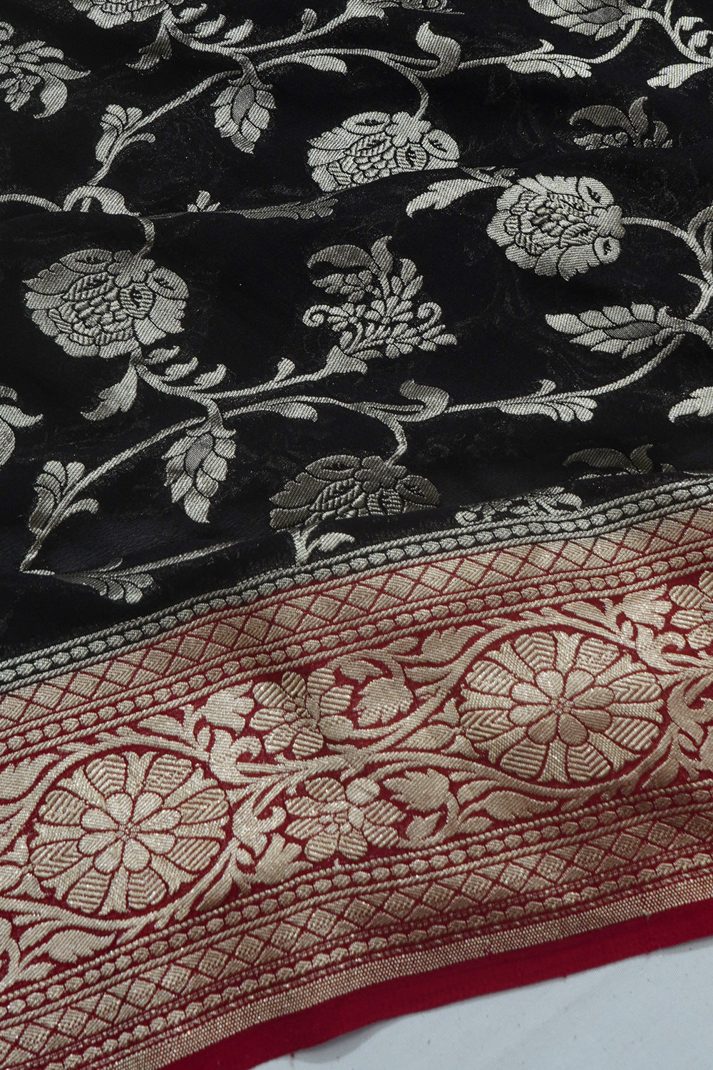 Banarasi Georgette Jaal Black Saree