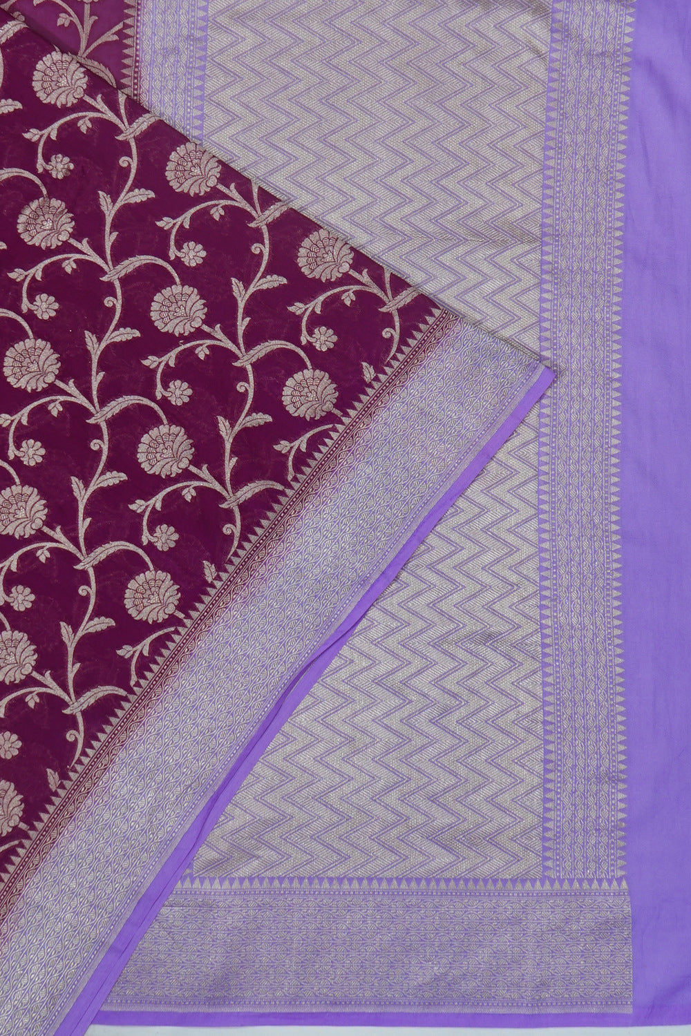 Banarasi Georgette Jaal Purple Saree