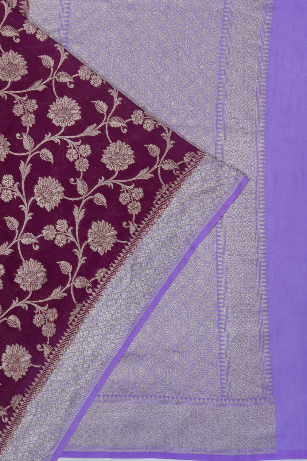 Banarasi Georgette Jaal Purple Saree