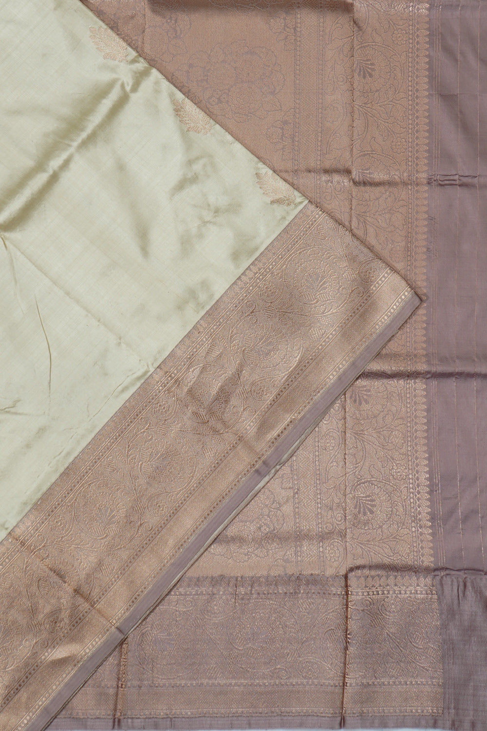 Banarasi Katan Silk Butta Cream Saree