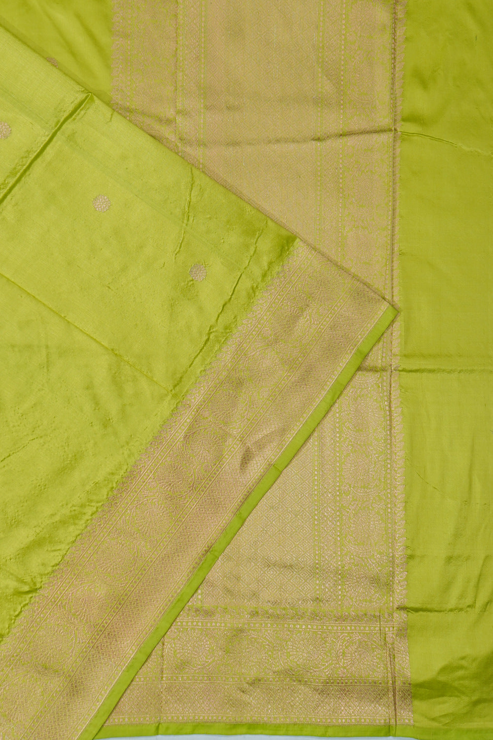 Banarasi Katan Silk Butta Parrot Green Saree