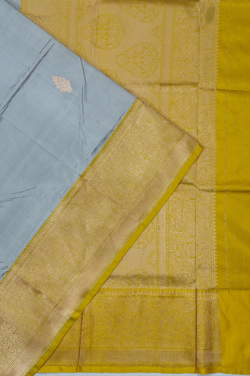 Banarasi Katan Silk Butta Grey Saree