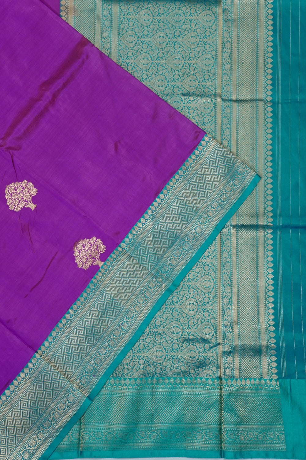 Banarasi Katan Silk Butta Purple Saree