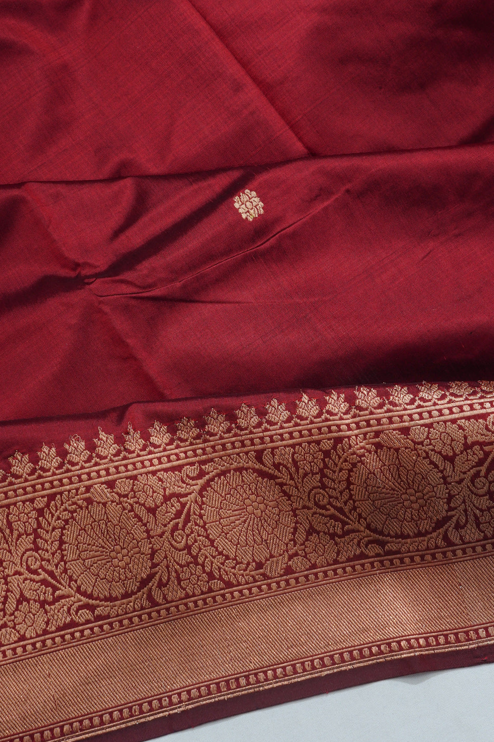 Banarasi Katan Silk Butta Maroon Saree