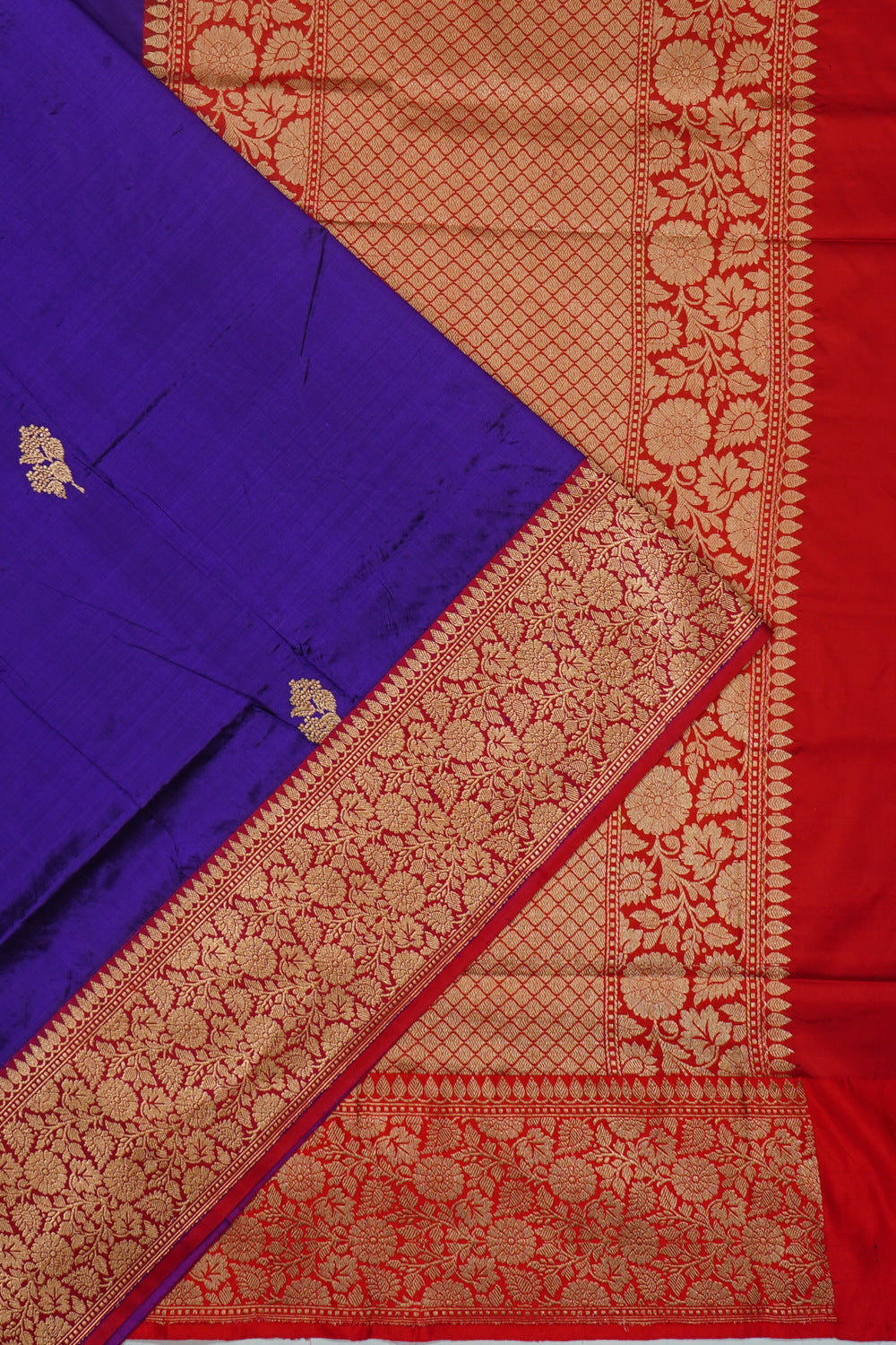 Banarasi Silk Katan Butta Violet Saree