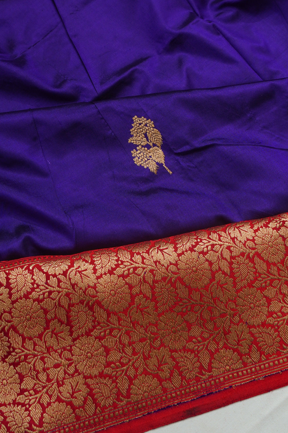 Banarasi Silk Katan Butta Violet Saree