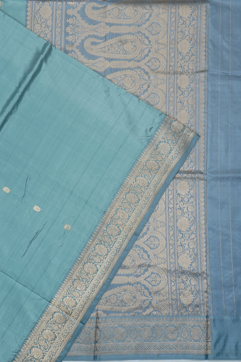 Banarasi Katan Silk Butta Powder Blue Saree