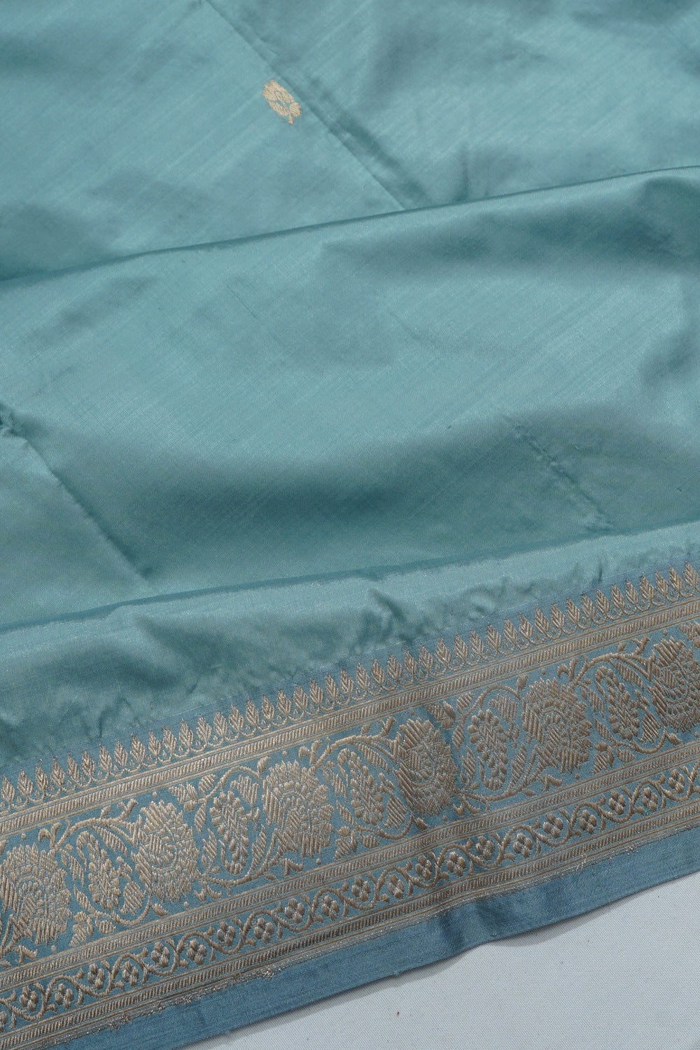 Banarasi Katan Silk Butta Powder Blue Saree