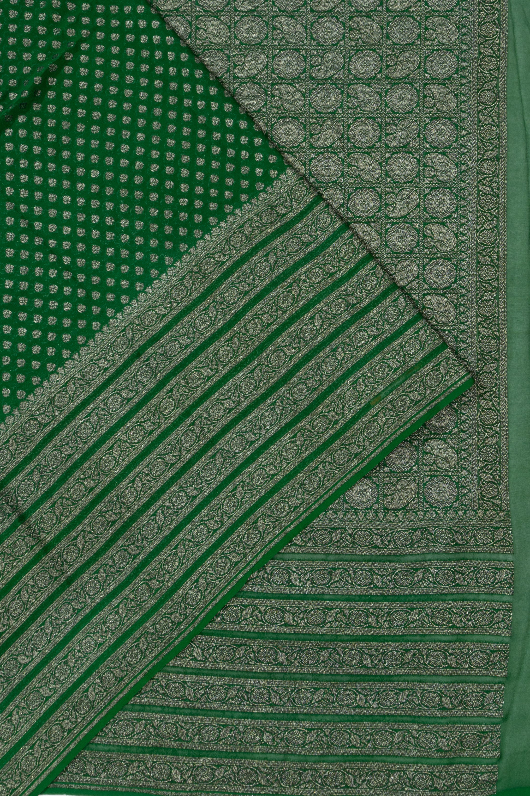 Banarasi Georgette Brocade Green Saree