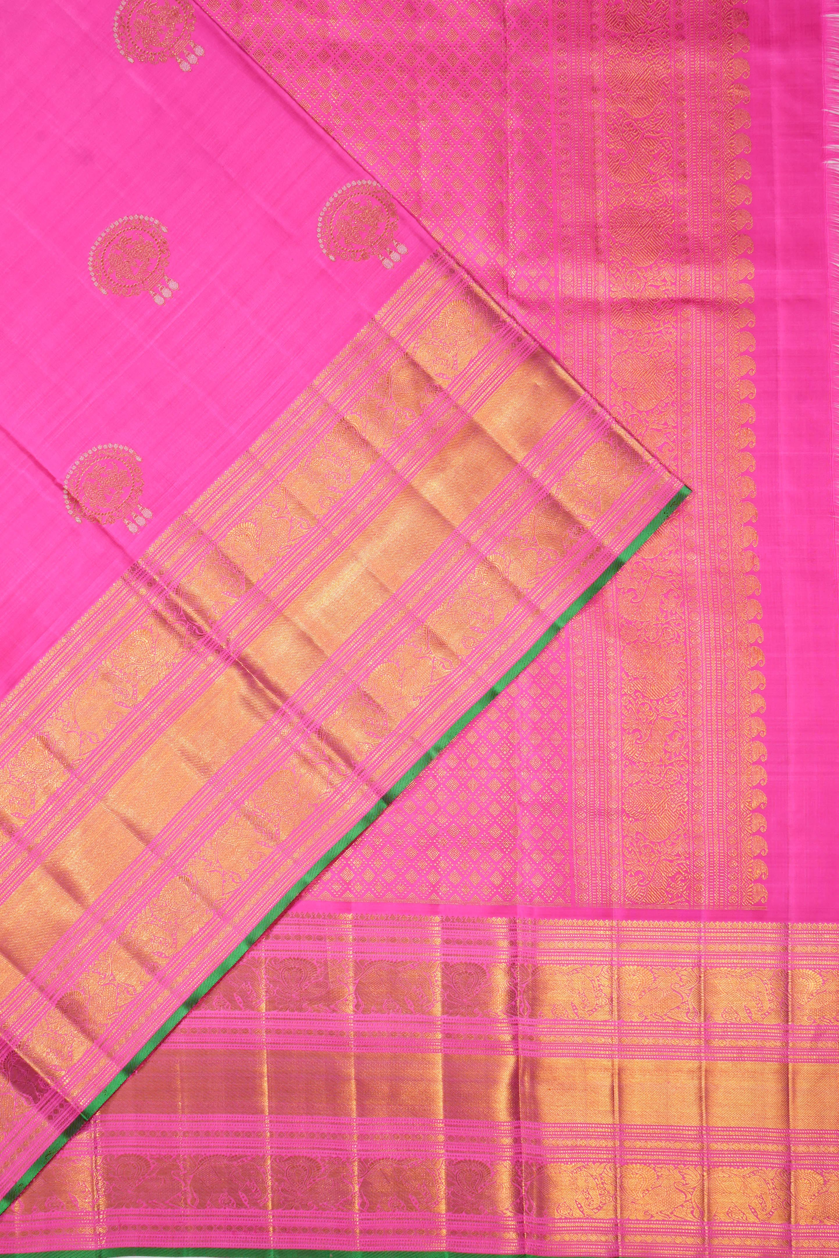 Kanchipuram Silk Butta Pink Saree