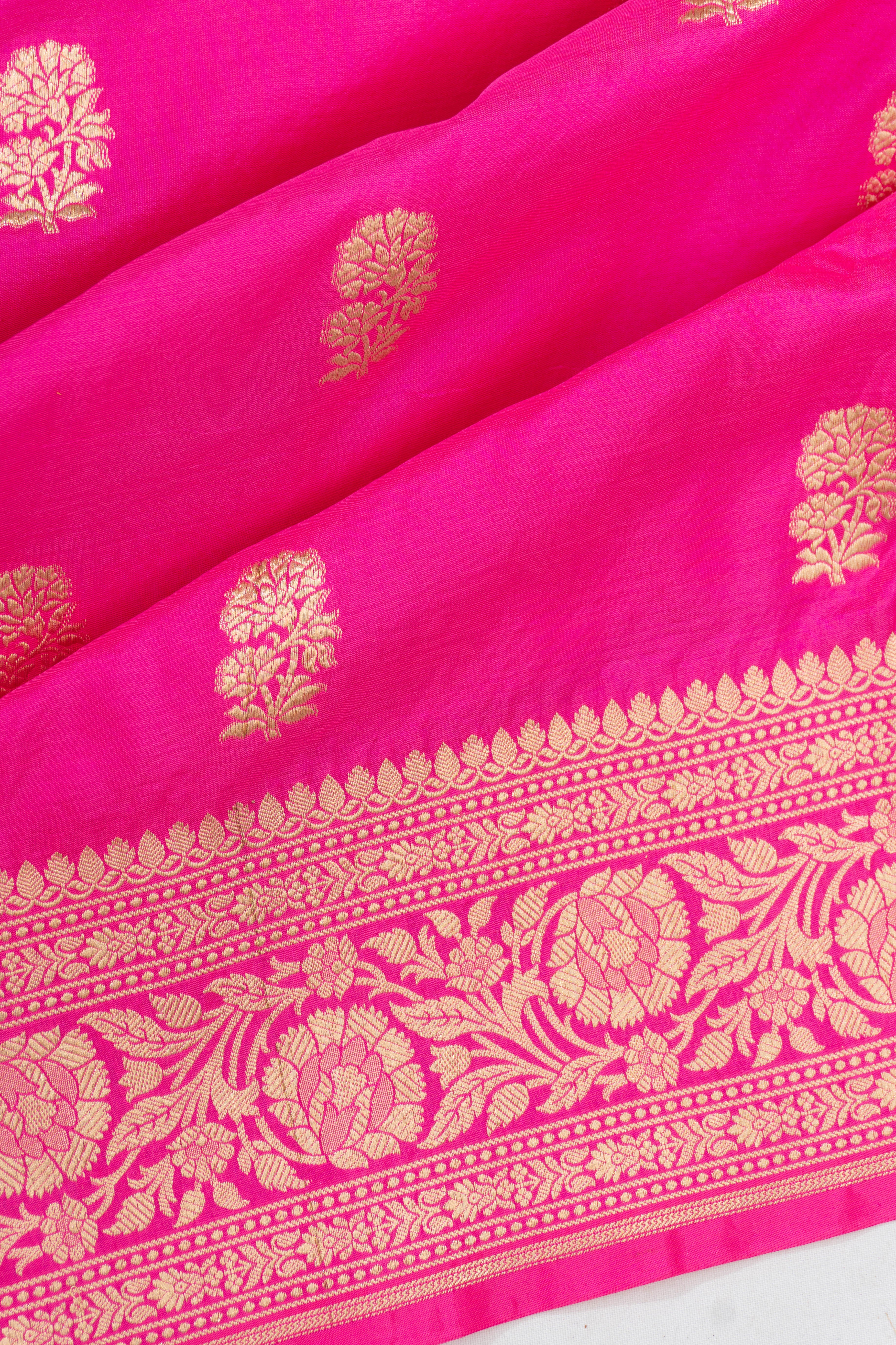 Banarasi Silk Butta Pink Saree