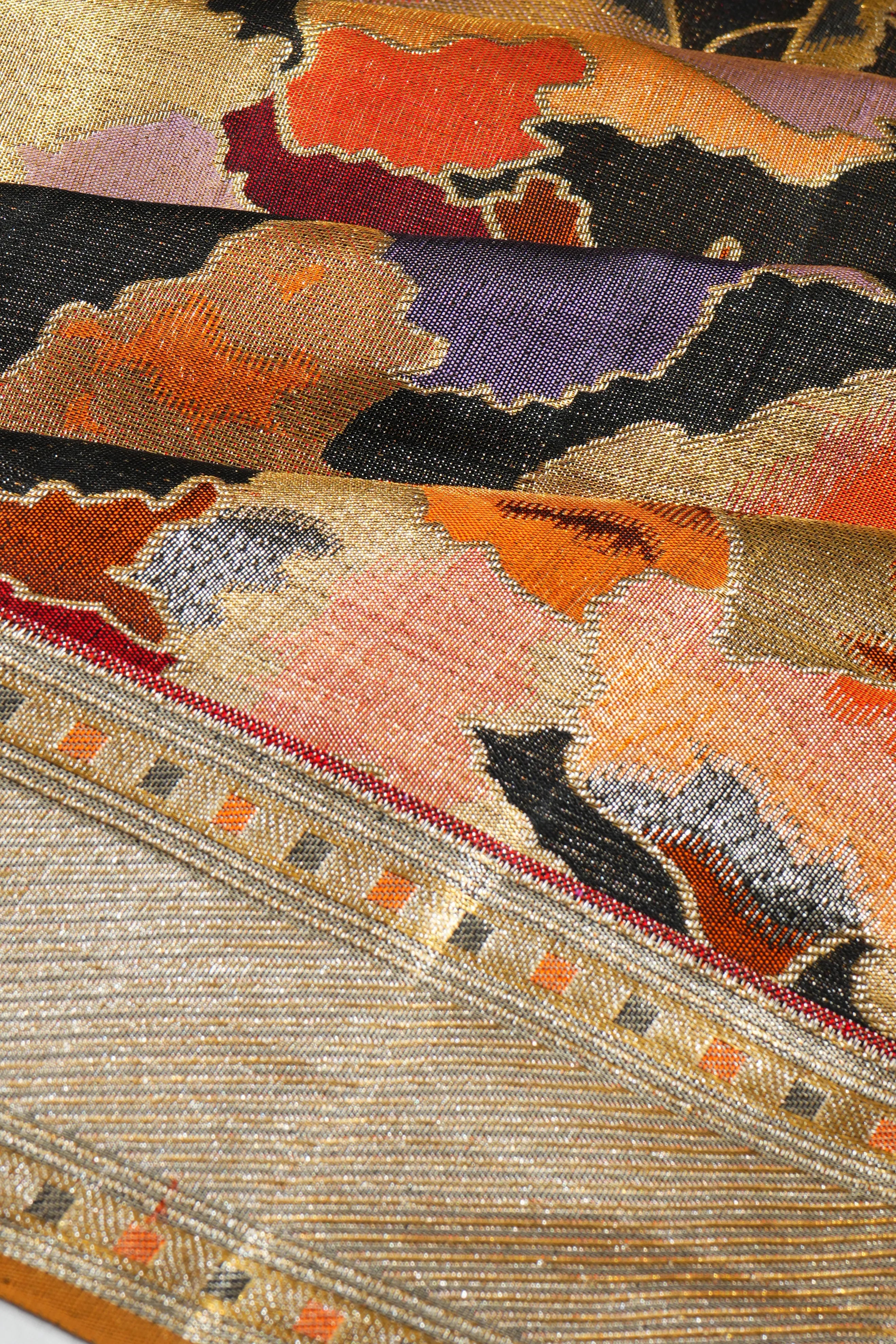 Kanchipuram Silk Tissue Geometrical Brocade Multicolour Saree