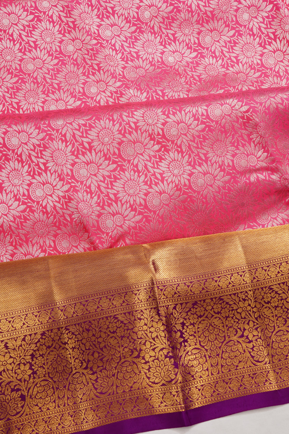 Taranga Kanchi Silk Brocade Pink Saree