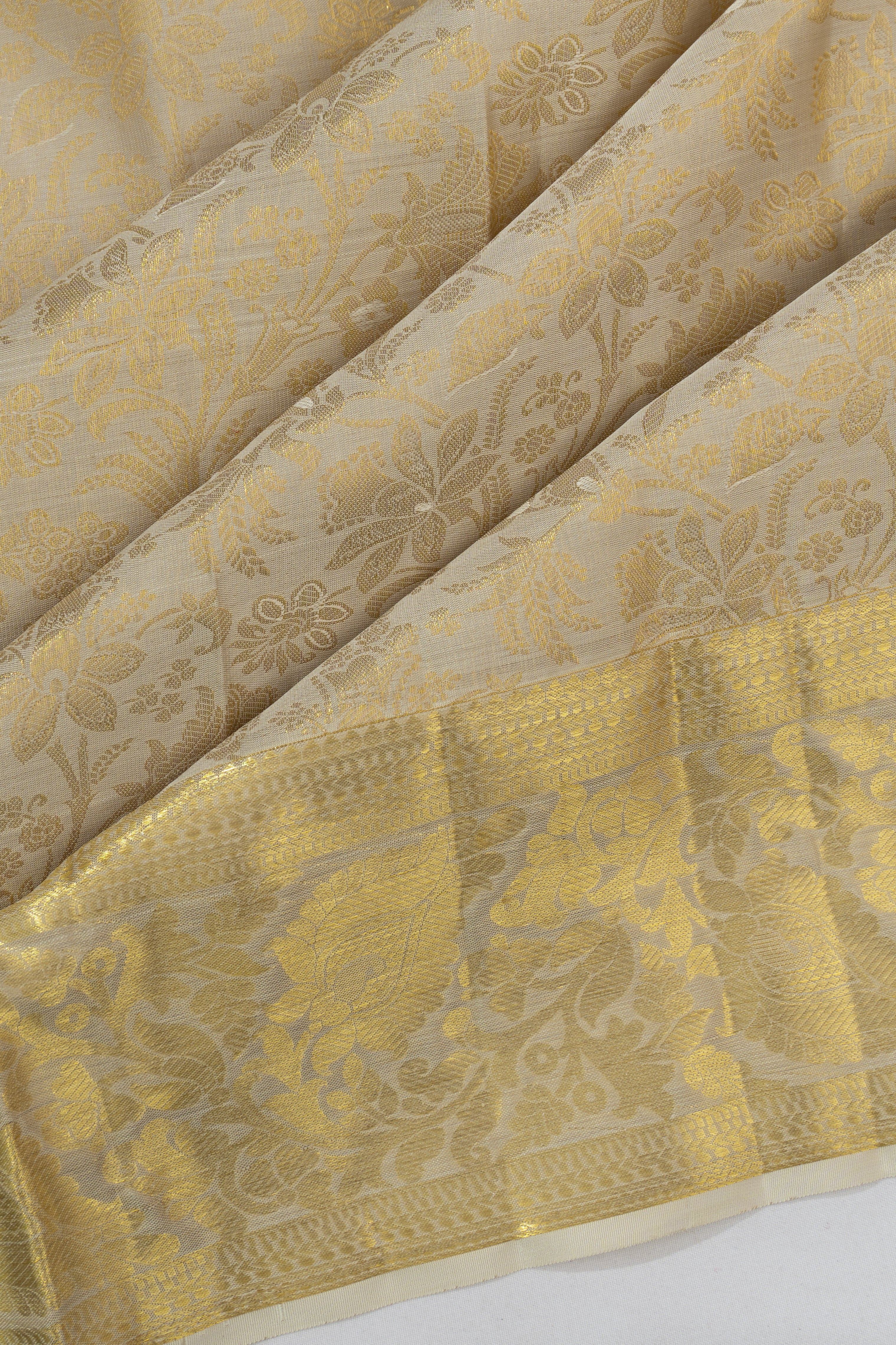Taranga Kanchi Silk Brocade Beige Saree