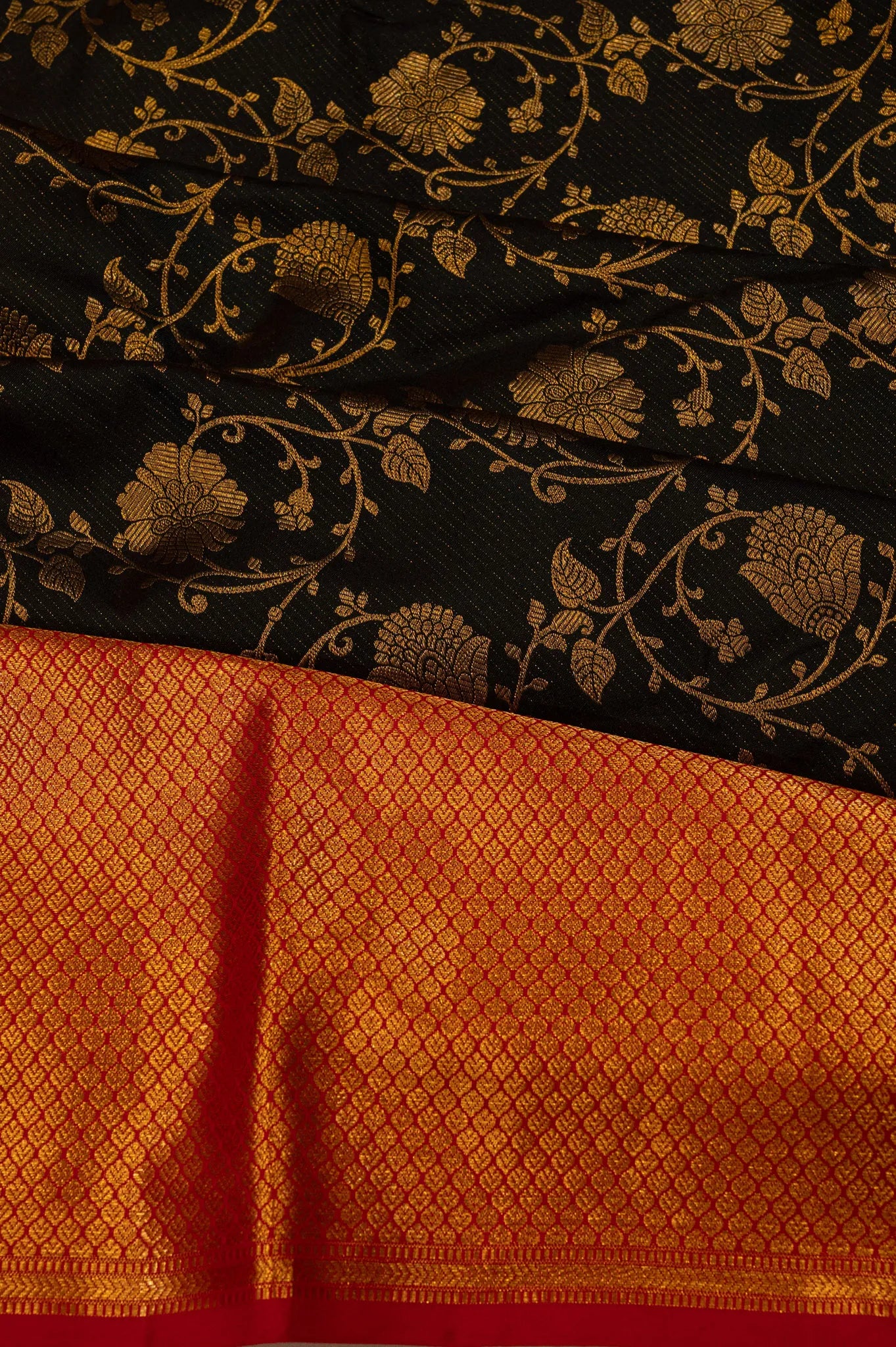 Taranga Kanchi Silk Jaal Black Saree