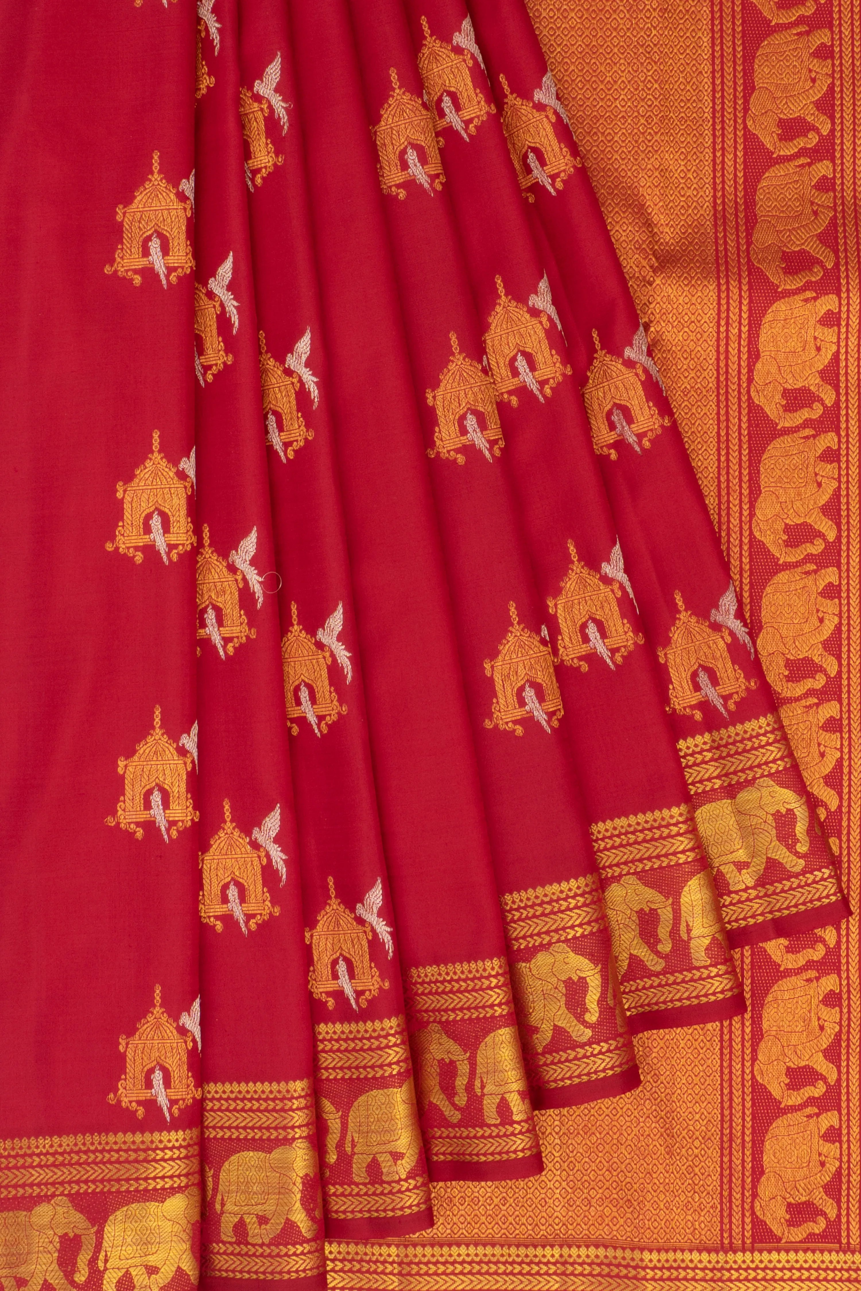 Kanchipuram Silk Butta Red Saree