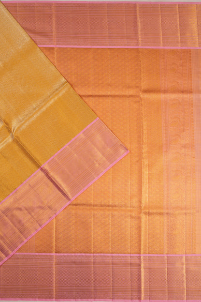 Kanchipuram Silk Tissue Brocade Gold Saree