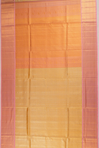 Kanchipuram Silk Tissue Brocade Gold Saree