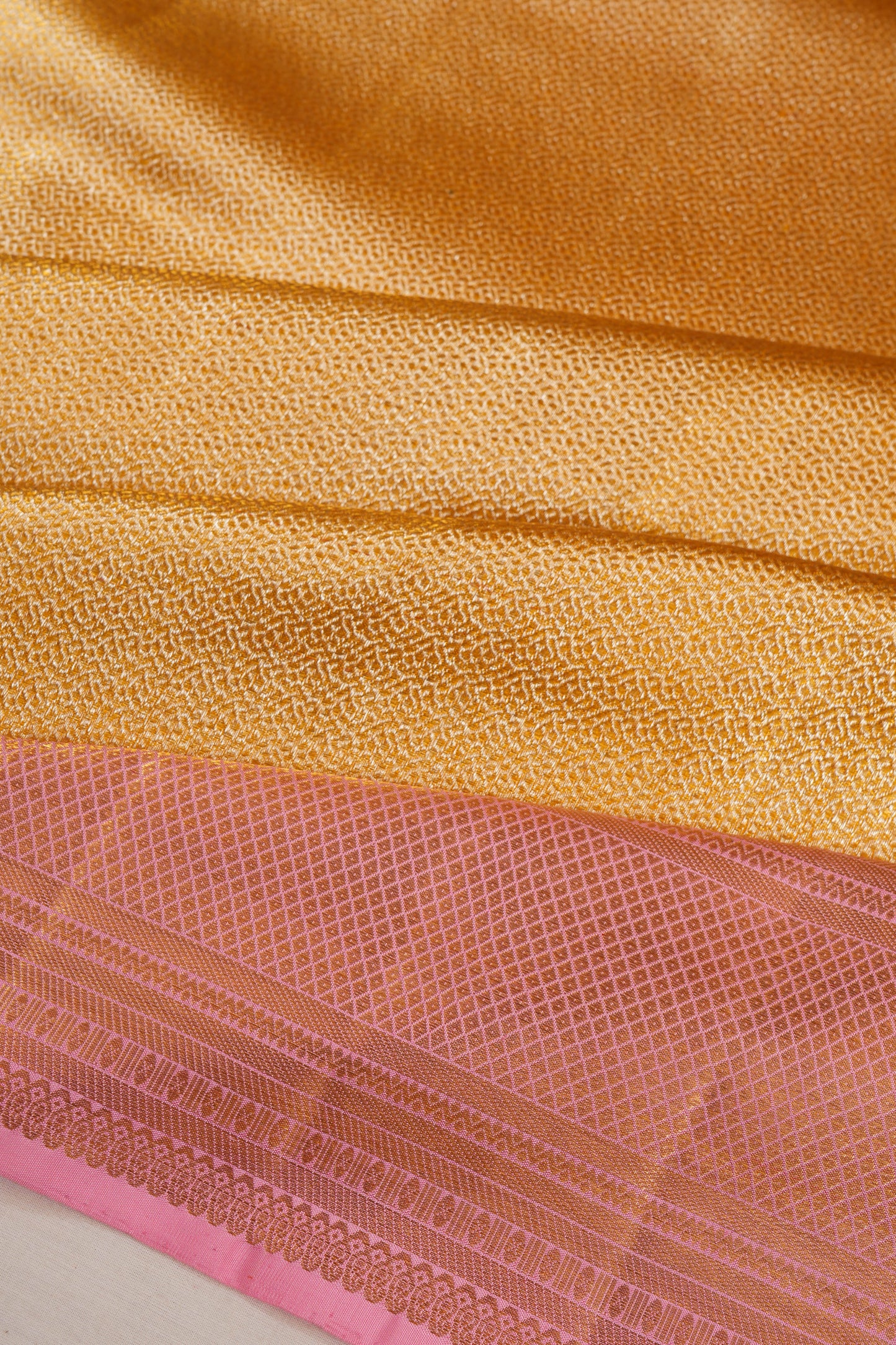 Kanchipuram Silk Tissue Brocade Gold Saree