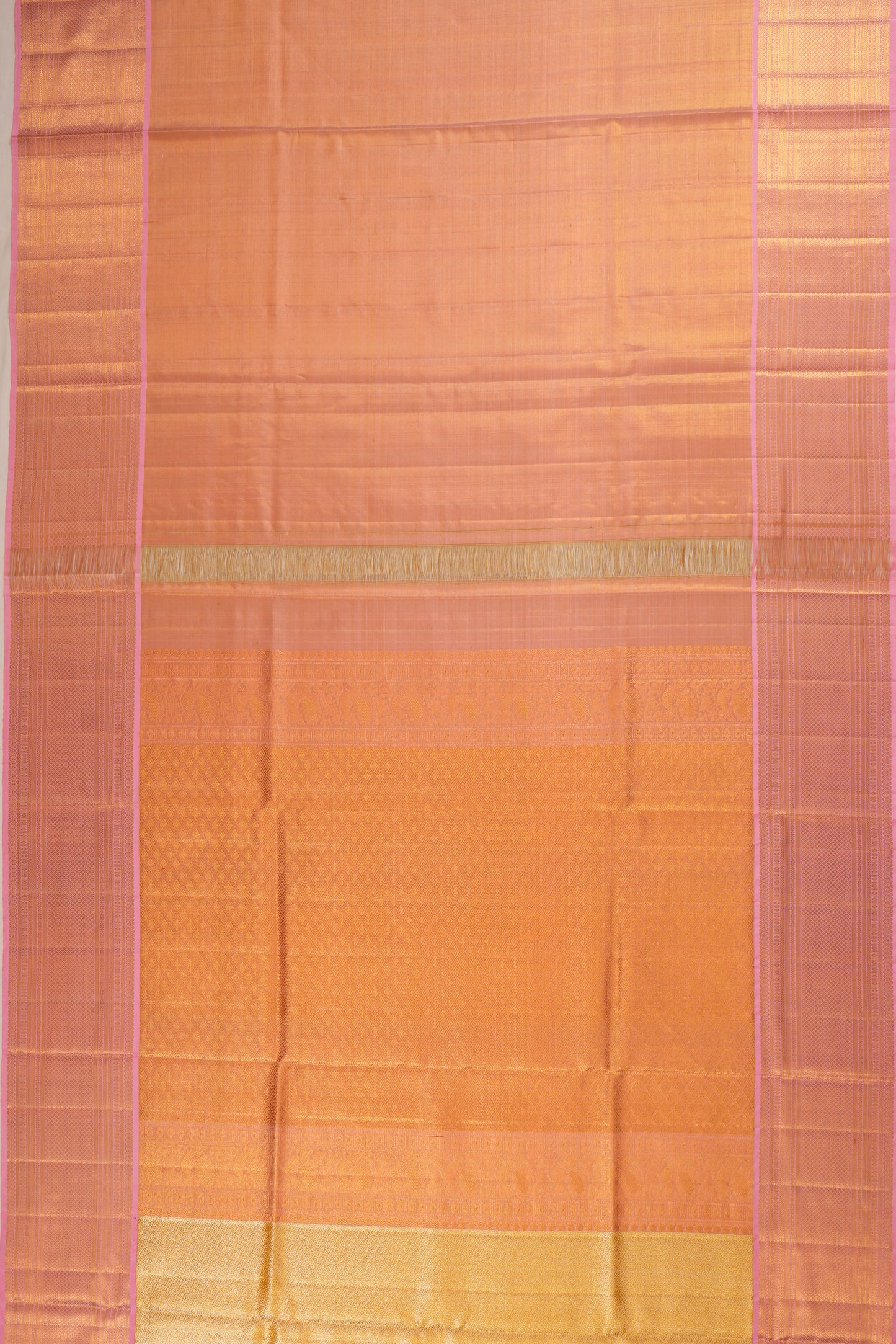 Kanchipuram Silk Tissue Brocade Gold Saree