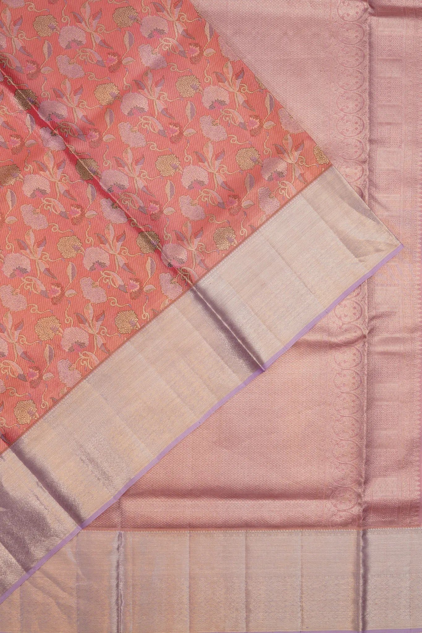 Taranga Kanchi Silk Tissue Brocade Baby Pink Saree