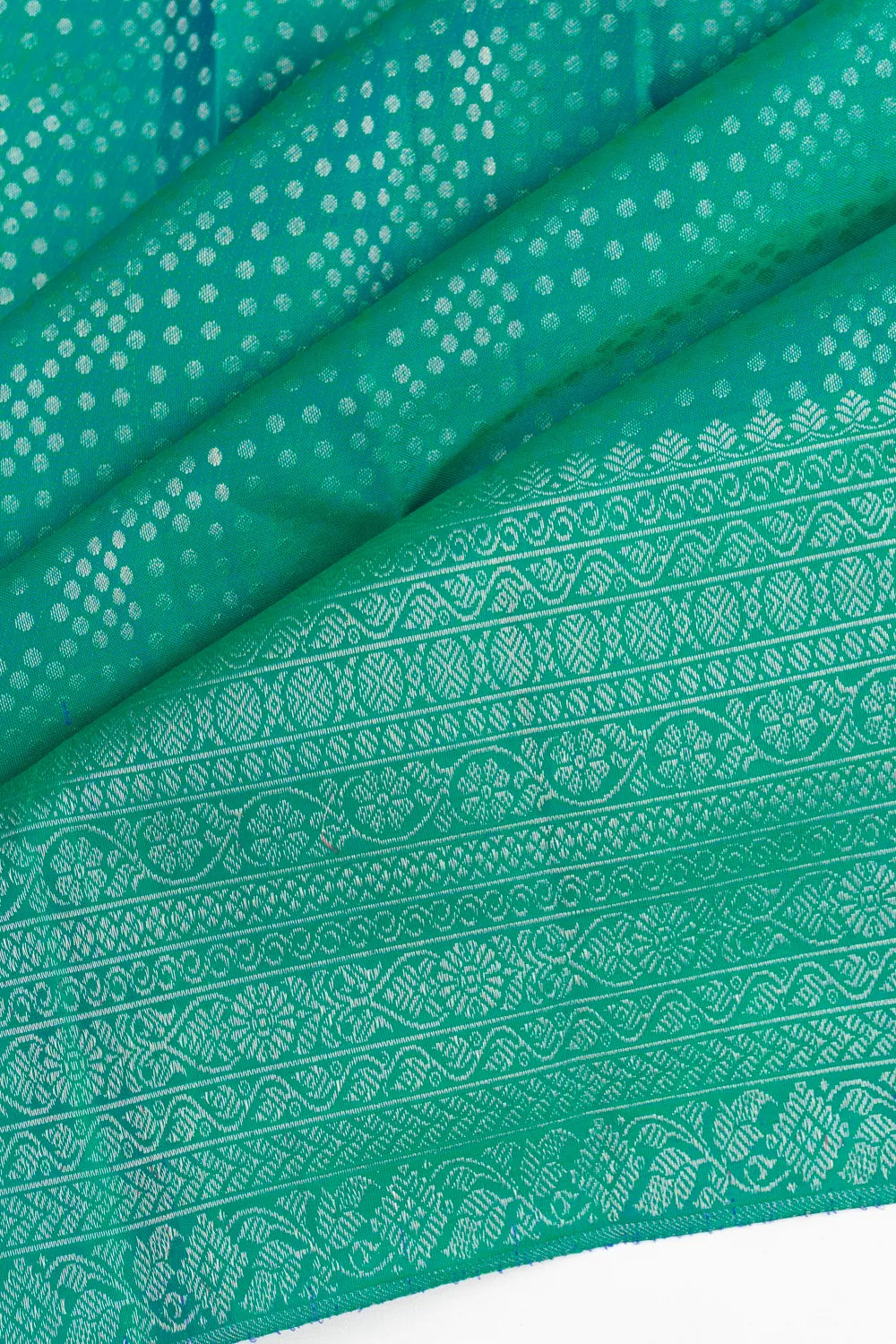Antique Zari Kanchipuram Silk Brocade Sea Green Saree