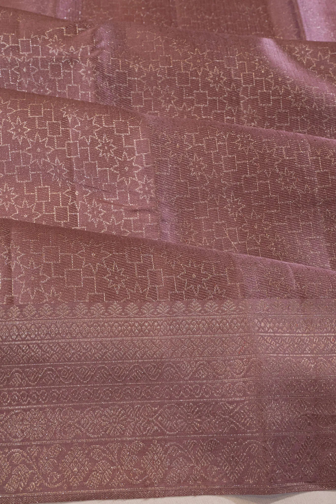 Taranga Kanchi Silk Tissue Brocade Lilac Saree