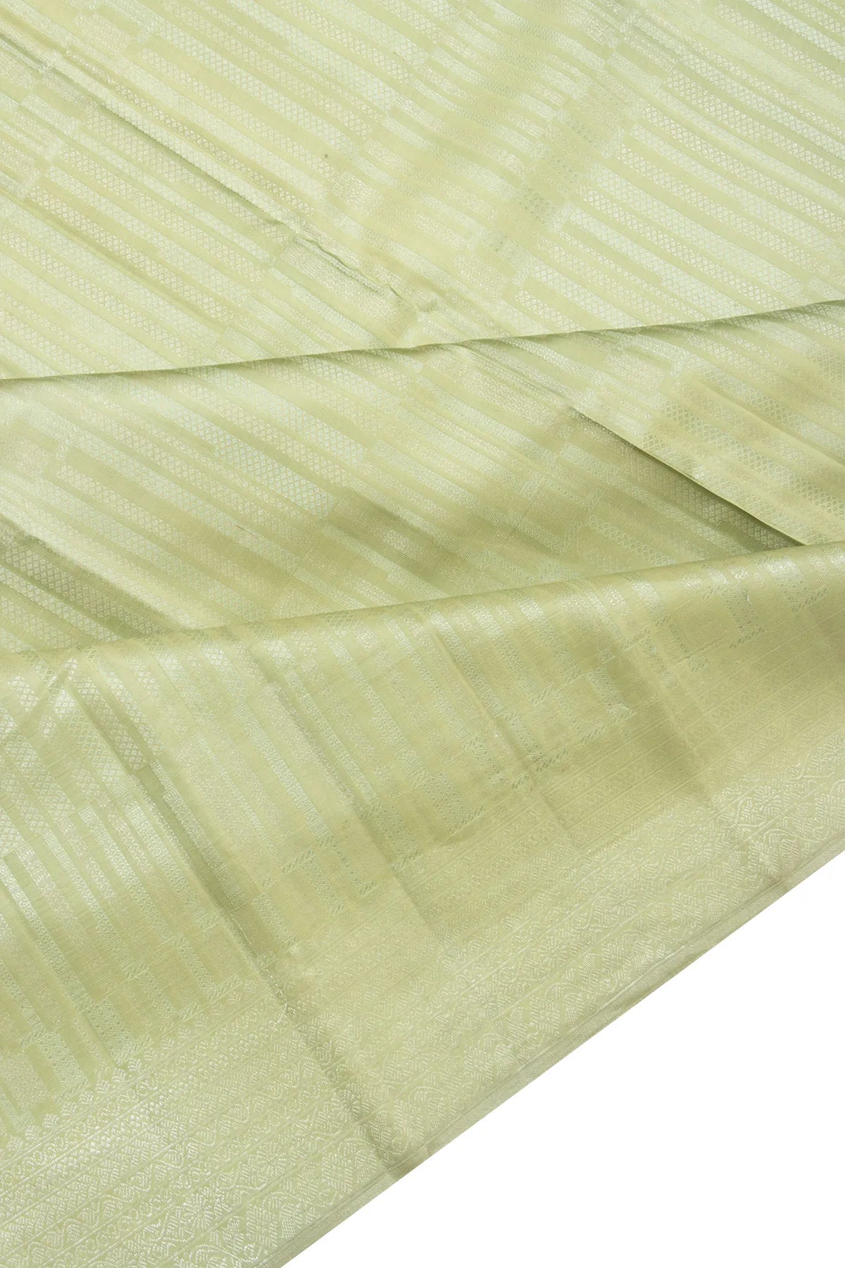Kanchipuram Silk Geometrical Brocade Pista Green Saree