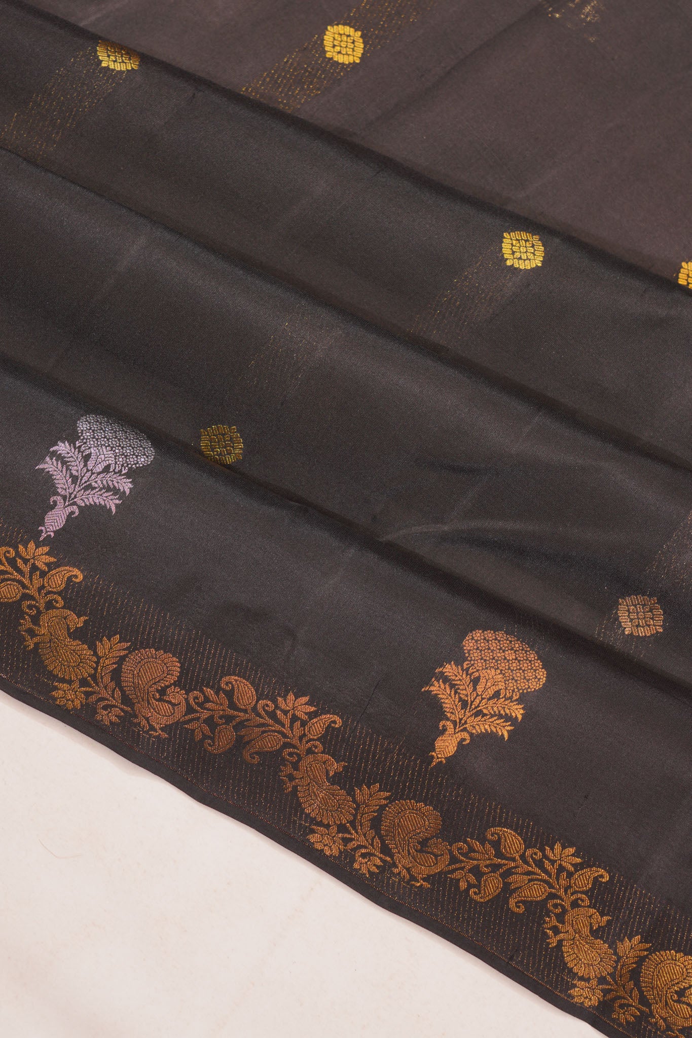 Taranga Kanchi Silk Butta Black Saree
