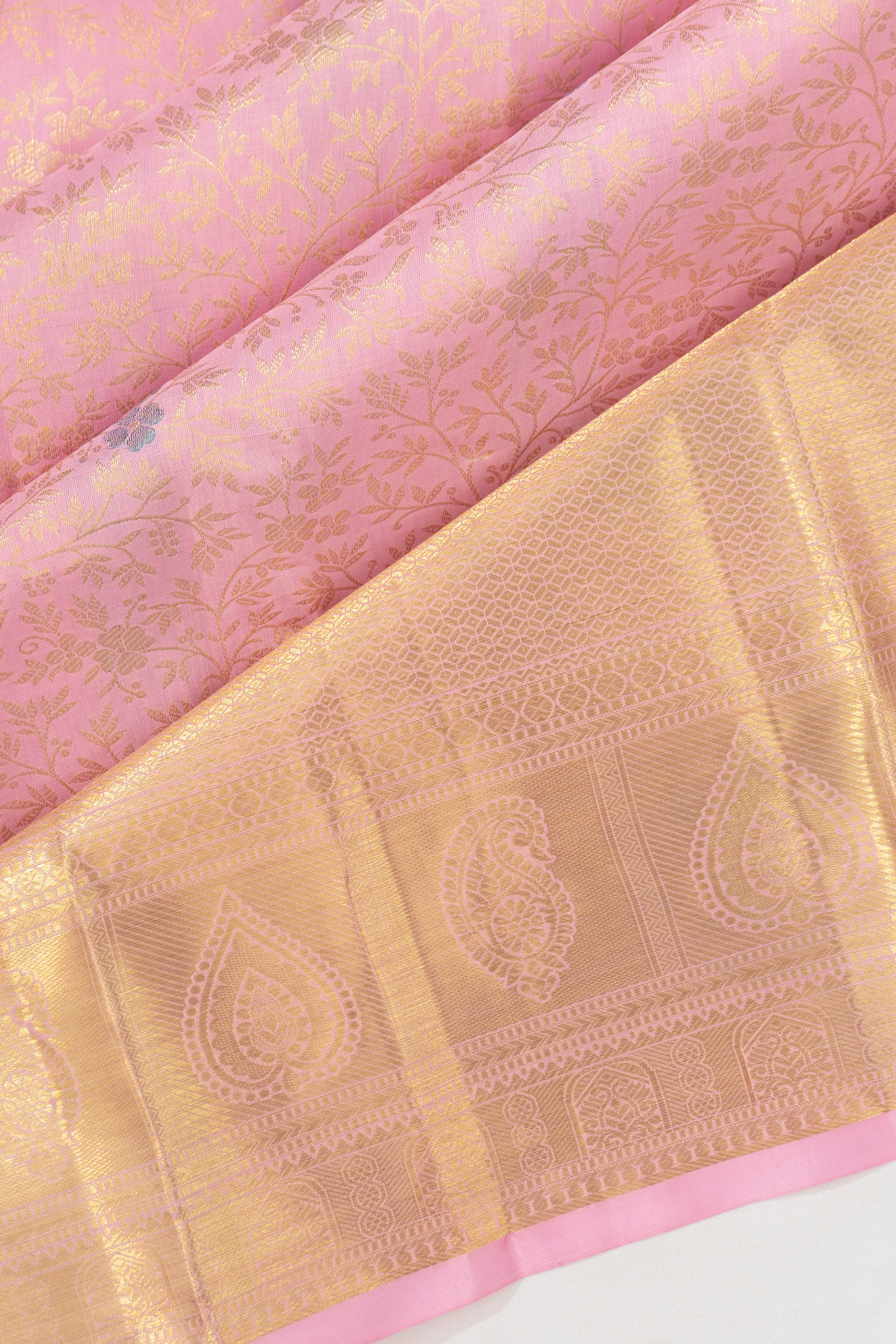 Taranga Kanchi Silk Brocade Baby Pink Saree