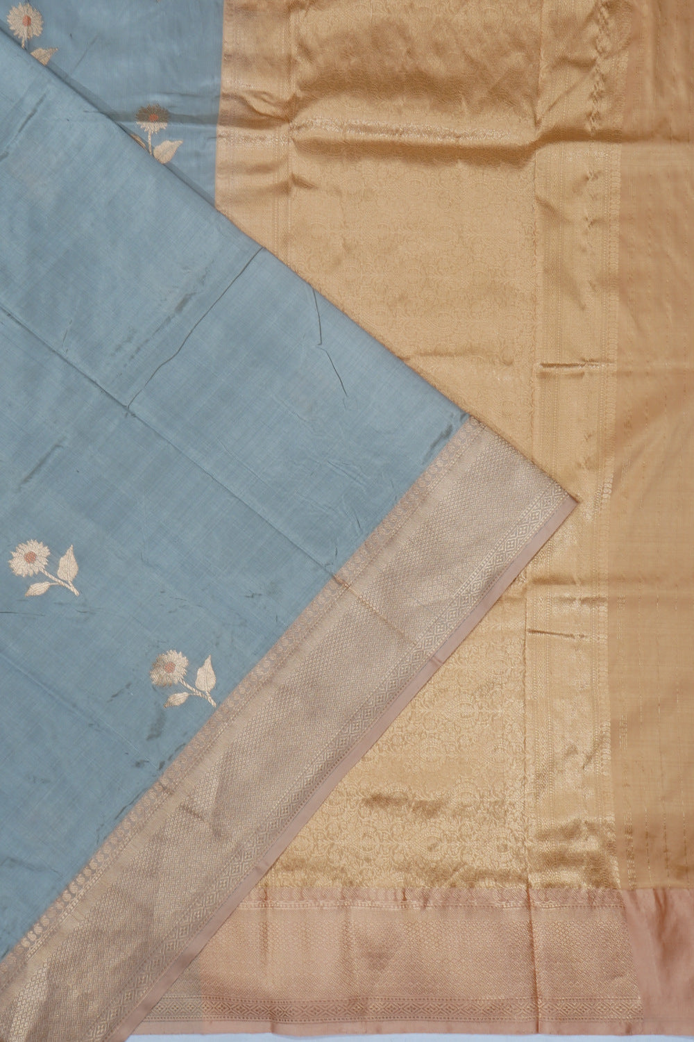 Banarasi Katan Silk Butta Grey Saree