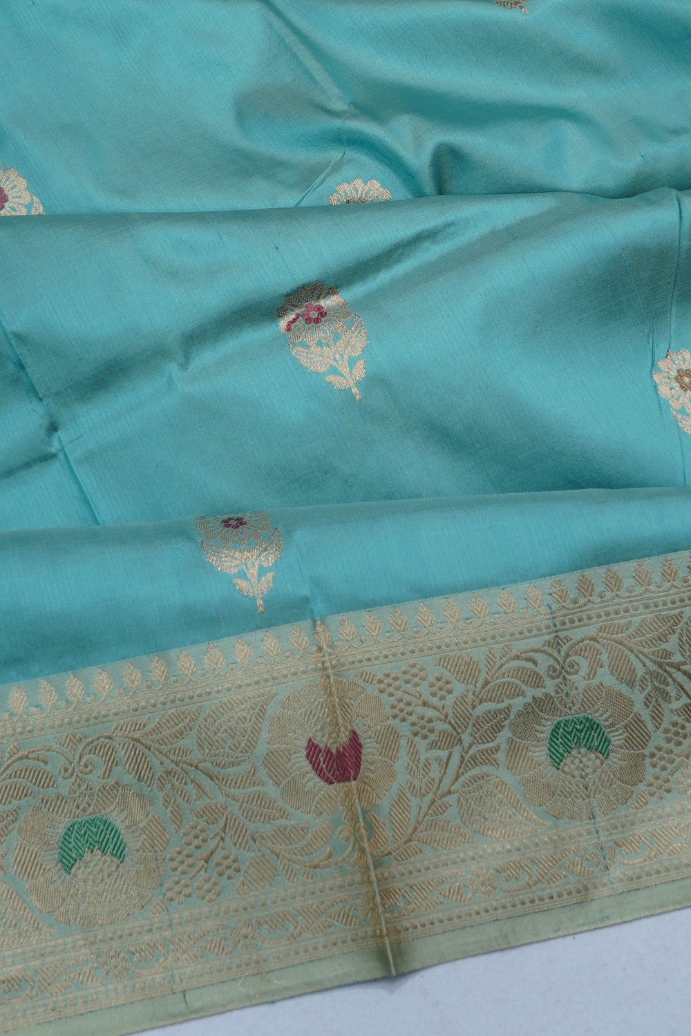 Banarasi Katan Silk Butta Sky Blue Saree
