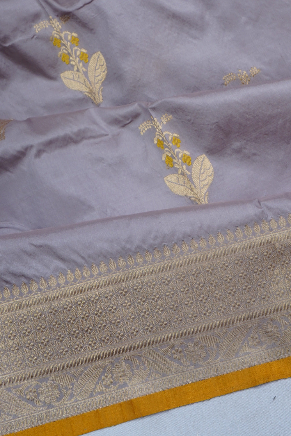 Banarasi Katan Silk Butta Grey Saree